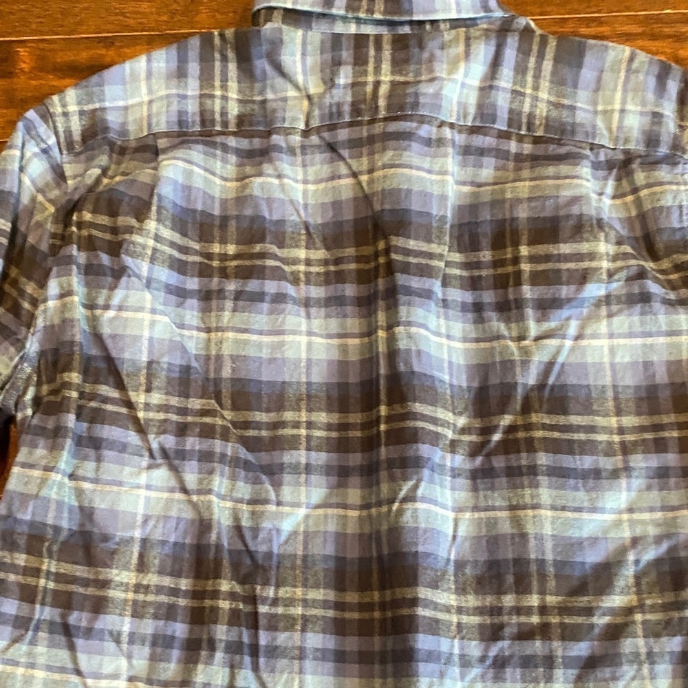 Vince Men's Blue and Black Checkered Shirt - Picture 9 of 9